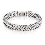 COBI 316L Stainless Steel Cuban Link Chain Bracelets for Men, Thick Chunky Wrist Jewelry, 8.5 Inch, Mens Minimal Bracelet, Waterproof & Non-Tarnish, Hip Hop Ideal Gifts Choice