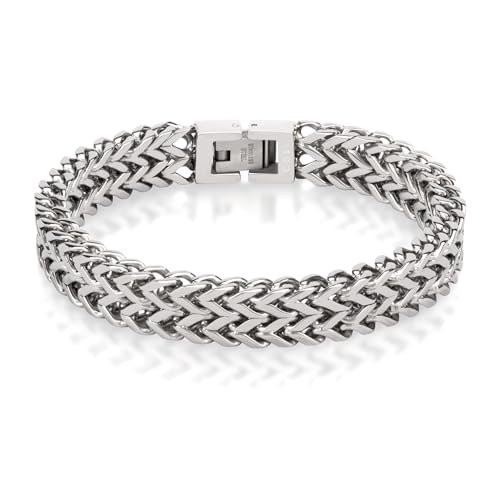 COBI 316L Stainless Steel Cuban Link Chain Bracelets for Men, Thick Chunky Wrist Jewelry, 8.5 Inch, Mens Minimal Bracelet, Waterproof & Non-Tarnish, Hip Hop Ideal Gifts Choice