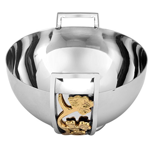 Sage Koncpt Ear Flower Shaped Handle Nut Bowl, Stainless Steel, Silver, Use for Serving Snacks, Nuts, Fruits (Set of 2 pcs)