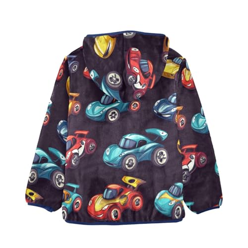 Racing Car Girls Fleece Jacket Girls Fall Jacket Girls Zip Up Hoodie Girls Sherpa Jacket 2-10T2