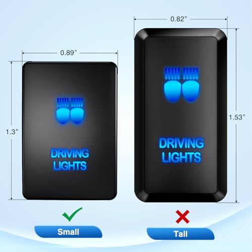 Nilight Driving Lights Push Button Switch 12V ON Off Switches with Connector Wire Kit 1.28" x 0.87" Replacement for Toyota Sequoia Highlander Tacoma Tundra 4Runner RAVR Yaris by Nilight - Image 2