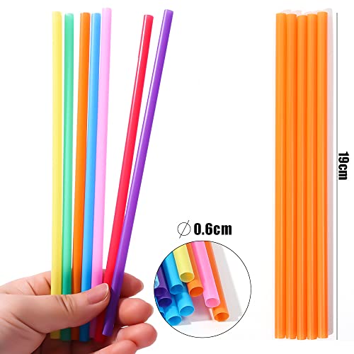 100 pitillos de plástico flexibles y coloridos miniatura 4