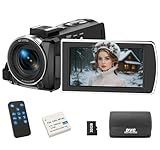 FIREFOTO Videokamera 4K 64MP Camcorder für YouTube, Video Kamera 18X Digitalzoom 3,0" 270° IPS Bildschirm, Vlogging Kamera mit 32GB SD-Karte, Batterie, Fernbedienung