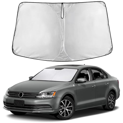 Image of EcoNour Windshield Sunshade Compatible for Volkswagen VW Jetta 2011-2016 2017 2018, Sun Visor for Front Windshield & Window Sun Shade Cover, UV Heat Blocker & Protector, Car Accessories
