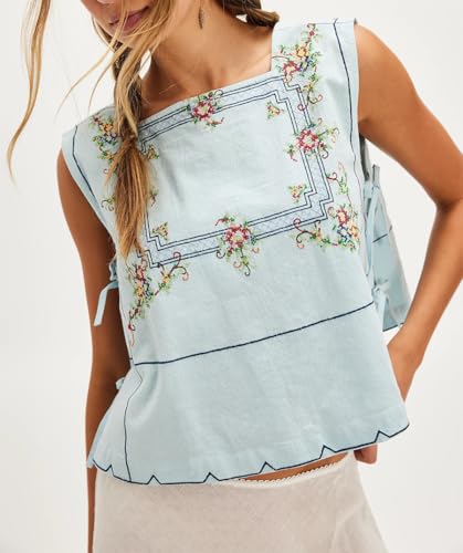 Amiblvowa Tie Front Tank Top Y2k Women Teen Girl Sleeveless Crop Vest Low V Neck Bow Sexy Going Out Summer Cropped Top3