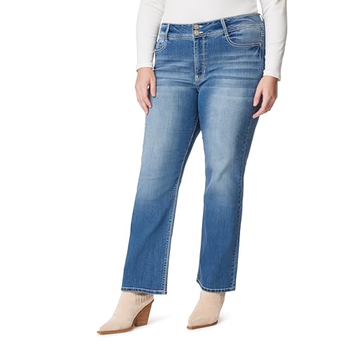 Image of WallFlower Luscious Curvy Bootcut Jeans for Women, Mid-Rise Insta Stretch Denim, Size-Inclusive Juniors Jeans