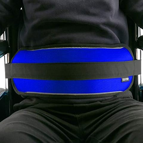 L.E.D STEP Wheelchair Seat Belt Restraint Systems Chest Cross Medical Restraints Harness Chair Adjustable Strap Patients Cares Elderly Safety (Blue) Cover