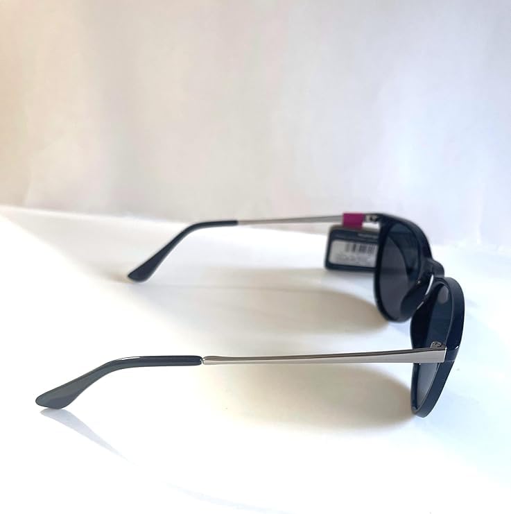 Foster Grant Sunglasses Maxblock Round Pantos shape Solid Black with grey lenses and keyhole bridge FGMP20 153