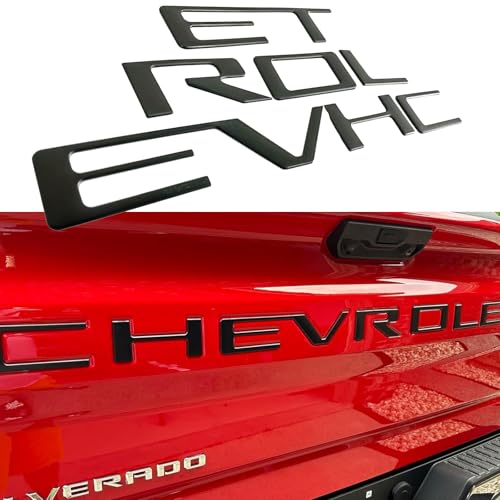Tailgate Insert Letters Compatible with Chevy Silverado 2019 2020 2021 2022 2023 2024 2025 2026 3D Emblems Badge with Strong Adhesive Matte Black