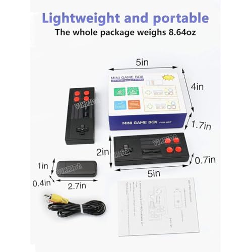 Image of VikriDA Geniun Quality Extreme Mini Plug and Play Wireless Game Box HD 1080p TV Retro Video Game for Kids 620 Extreme Mini Game Box 8 Bit Retro Games for up to 2 Players
