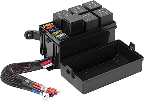 Bloc de relais filaire 12 emplacements et porte-fusible 6 voies 12V 40A pour auto