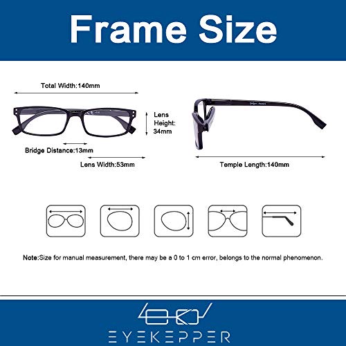 Image of Eyekepper Reading Glasses Women - 4 Pack Comfort Readers Men（Black）