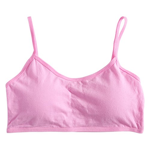 Soft Teenage Underwear Kids Sports Bra Thin Strap Bra with Chest Pad Kids Seamless Bralette Puberty Daily Wear Clothing