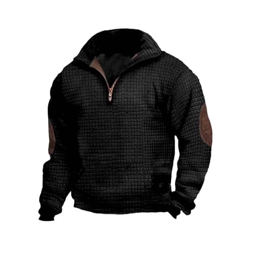 Sweatshirt homme manches longues plaid casual noir taille S en coton