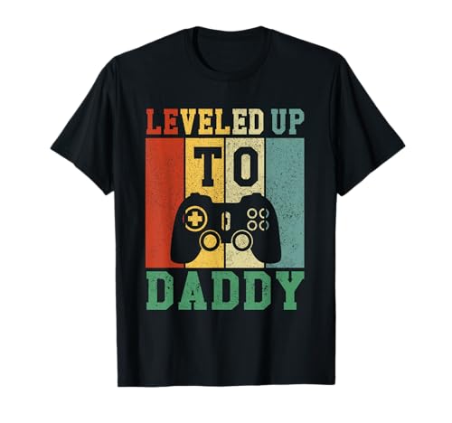 Leveled Up To Daddy Werdender Papa Werdender Vater T-Shirt