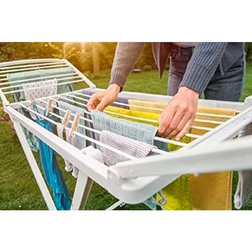 Miniatura 5 de Acan Tradineur - Tendedero Plegable 100 De Resina, 20 Metros De Espacio De Tendido. Fabricado En España, Válido Para Interior Y Exterior, Con Bloqueo De Seguridad, 180 X 108 X 55 Cm Blanco