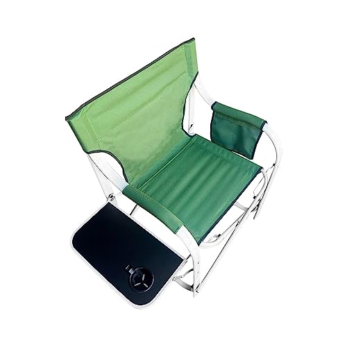 Prolinemax Aluminum Green Foldable Director Chair Camping Chair Cup Holder Side Table Camp Seat