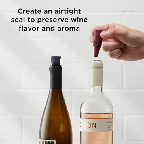Image of Rabbit W6121 Bottle Stoppers Set of 4, Multicolor Wine Bottle Caps to Preserve Freshness, Stylish and Durable, Perfect for Parties and Gifts