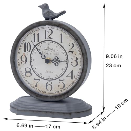 Horloge table ferme rétro blanche silencieuse pour chambre et salon - 2