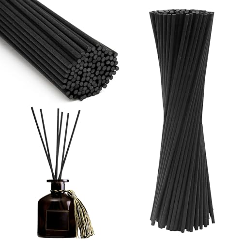 100 Stück Rattanstäbchen, 30 cm x 3 mm Stäbchen für Raumduft, Schwarz Diffuser Stäbchen, Duftstäbchen Nachfüllpack, Diffuserstäbchen, für Ätherische Öle, Zuhause, Büro, Hotel, Spa, Aropatherapie