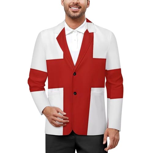 England Flag Men's Casual Blazers Slim Fit Sport Coats Blazer Two Buttons Suit Jacket for Work Party