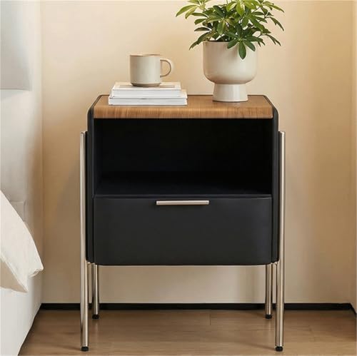 Table de Chevet Chambre à Coucher avec Rangement Ouvert en Acier - 6