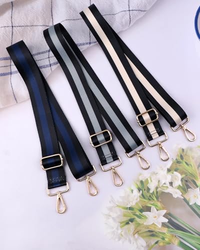 Image of Crossbody Purse Strap for Women Men Girls Boys Mother Girlfriend Gift, Replacement Bag Belt Strap for Purse Handbag Guitar Camera, Adjustable Canvas Wide Shoulder Strap with Golden Hooks