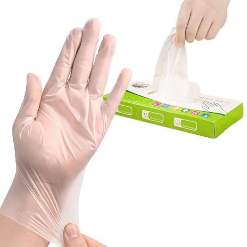 Lot de 200 gants de service en TPE jetables pour la cuisine, la préparation des aliments (boîte verte, L)
