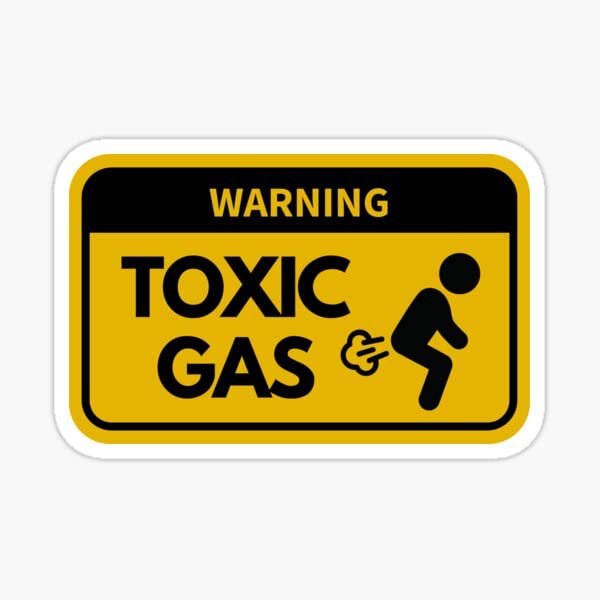 Warning Toxic Gas Funny Farts Sticker Decal for Laptop