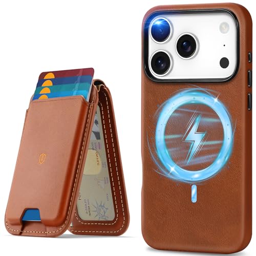 Coque iPhone 17 Pro cuir véritable Shieldon marron étui protection Magsafe Wallet 5G 2025