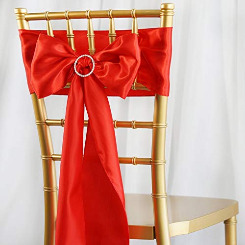 Tiger Chef 12-Pack Red 12 X 108 Inches Long Satin Table Runner For Wedding, Table Runners Fit Rectangle And Round Table Decorations For Birthday Parties, Banquets, Graduations, Engagements #TOP1