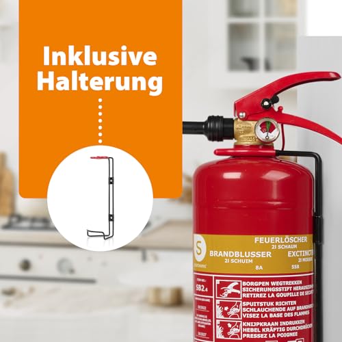 Smartwares Schaumfeuerlöscher – 2l – Für Brände der Brandklassen A und B (gewöhnliche Brennstoffe und brennbare Flüssigkeiten)… – Ansicht 6