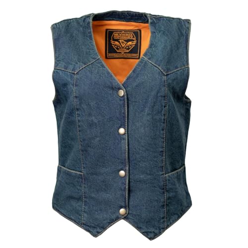 Image of Milwaukee Leather Women's Premium Denim Motorcycle Rider Vest | MDL
