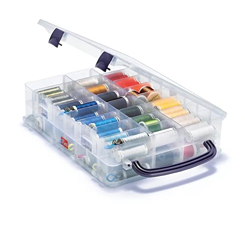 Rangement fils Prym 612730 transparent avec broches de maintien pour broderie