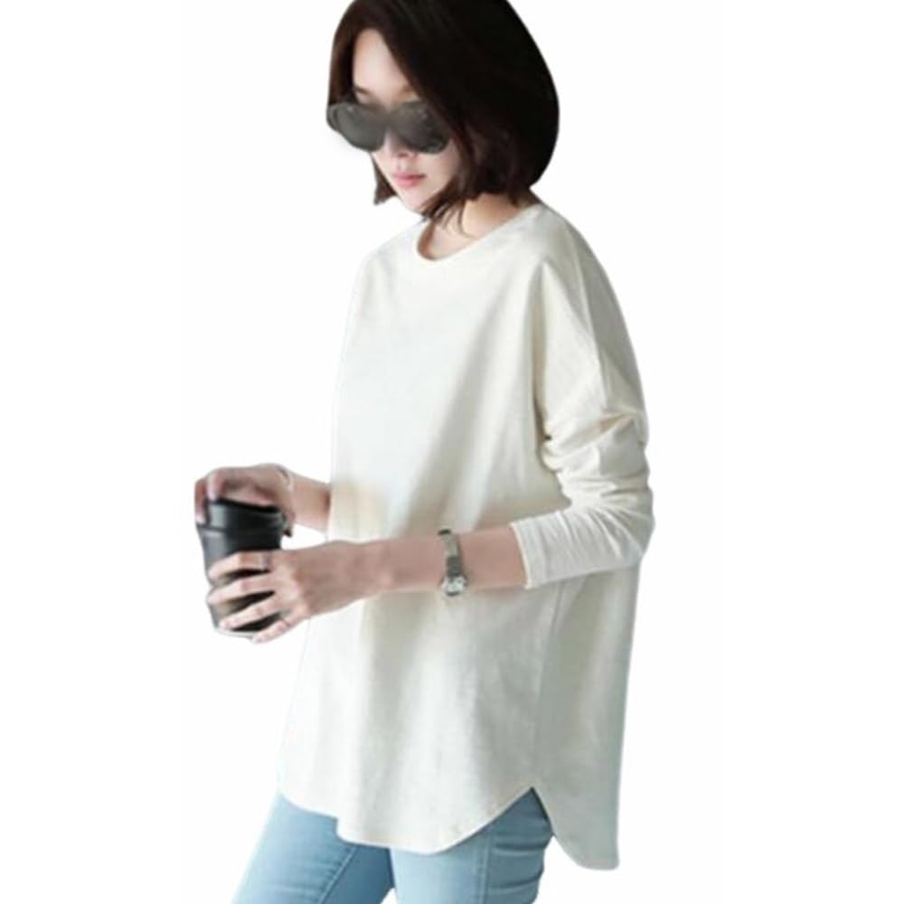 Amazon.co.jp: スリット入りロングTシャツ 長袖tシャツ 重ね着