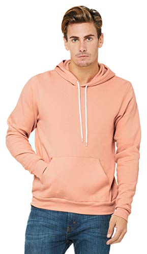 Bella + Canvas Unisex Sponge Fleece Pullover Hoodie L PEACH