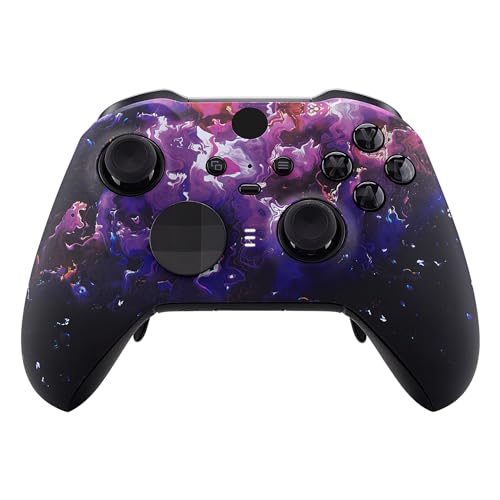 eXtremeRate Surreal Lava Patterned Faceplate Cover, Soft Touch Front Housing Shell Case Replacement Kit for Xbox One Elite Series 2, Xbox Elite 2 Core Controller Model 1797 - Accent Rings Included