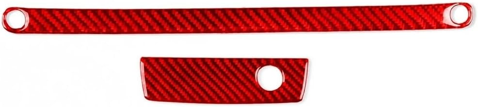 Real Carbon Fiber Interior Decoration Cover Sporty Woven Pattern Self-Adhesive Sticker Trim Compatible with Jeep Wrangler 2011-2017 (Red Real Carbon Fiber, Passenger Dashboard Set 2pc)