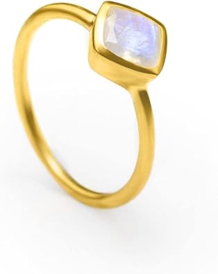 Diamond Shape Cushion Ring, Stacking Ring, 18K Vermeil Gold, Rose Gold, or 925 Sterling Silver, Bezel Set Ring, Diamond Shaped Birthstone Ring
