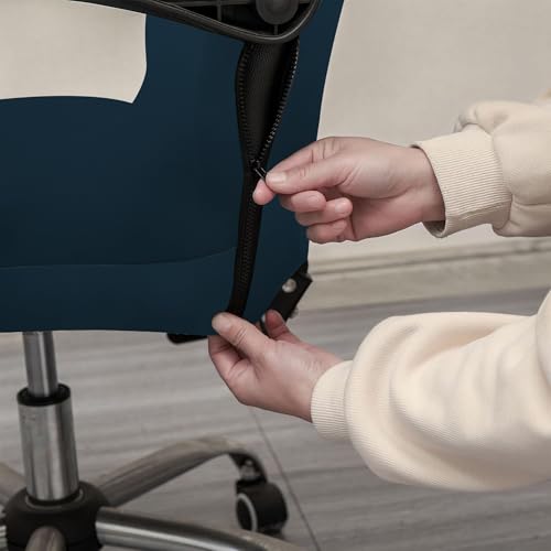 Image of Eleganta Stretch Boss Office Chair Cover Printed Computer Chair Covers with Armrest Cover Universal Removable Spandex Rotating Chair Slipcovers Soft Desk Chair Seat Protector Dark Teal (Pack of 1)