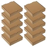 LIFKOME 10 Stück Kleine Pizzakarton aus Dickem Kraftpapier Lebensmittelechte Pizzaboxen für Takeaway als Pizza aufbewahrungsbehälter und Verpackung für Kleine Pizzen