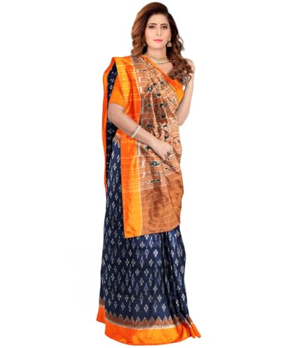 Image of Nuapatna Cotton Saree of Odisha Ikkat Orissa Traditional Handloom Sari | Bomkai | Pata | Nuapatana | sambalpuri saree | khandua patta sare | without Blouse S9