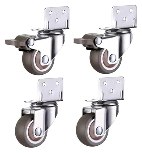 Ruedas para muebles sin ruidos ni rayones en el suelo de goma de 2 pulgadas con freno