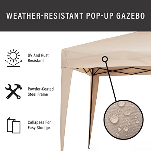 Crosley Furniture Hampton Collapsible Outdoor Gazebo, 10' X 10' - Tan #TOP3