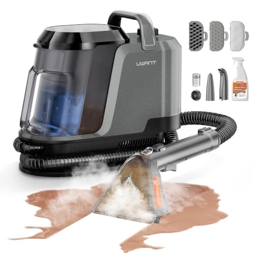 Uwant Carpet Cleaner Machine with Steam&Hot&Cold Water System 18Kpa Powerful Suction Upholstery Cleaner Machine with Pet Pro Cleaner for Pets, Carpet Steam Cleaner Set of 1