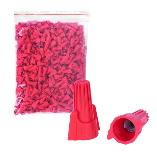 ZONE INDUSTRY CORP. 500 PCS Red Winged Wire Connectors, AWG 22-8, Easy Twist-on Screw on Ribbed Cap...