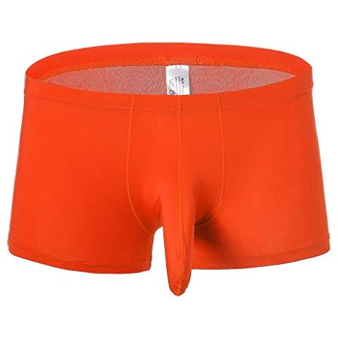 Yasalu 5xl Mens Briefs Nose Elephant Underwear Ice-Threaded Sexy Breathable Men's Men's Bikini Style Underwear (Orange, XXL) Cover