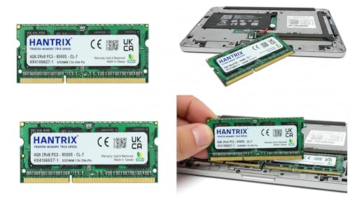 Image of 4GB DDR3 1066MHz Laptop RAM PC3-8500S 204-Pin SO-DIMM Notebook Memory Module | 1.5V Single Rank 1Rx8 Laptop Upgrade | Premium Korea Chips Hardware Stick | 3-Year Warranty