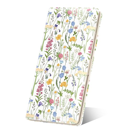 Image of Nipichsha Womens Wallet, RFID Slim Wallets for Women, Thin Ladies Credit Card Holder Purse, Cute Leather Bifold Clutch Billfold with 11 Card Slots & ID Window, Colorful Flowers