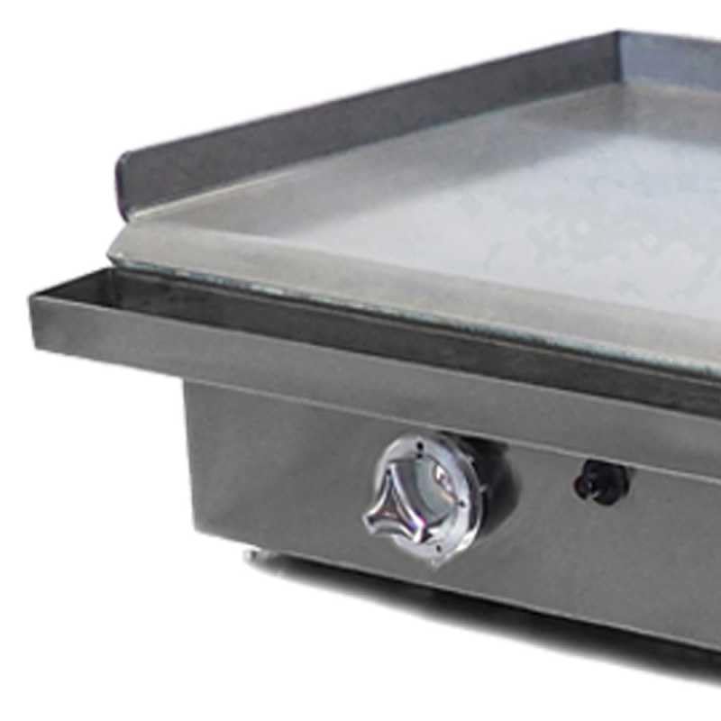 MBH - Plancha a gas industrial 600x400 mm con fogón para hostelería. Fry Top de acero laminado para cocina profesional de bar y restaurante.
